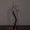 2ft. Pre-Lit Halloween Artificial Black Spooky Spider Willow Tree with 60 Orange & Purple LED Lights